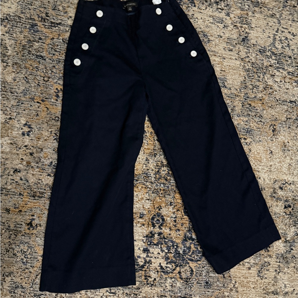 Banana Republic Dark Blue Trousers Sailor with Light Buttons Wide Leg